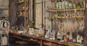 The Lab, which sold for more than $313,000 at auction Wednesday night in Toronto, depicts the site of one of the most important medical discoveries of the 20th century as rendered by one of its discoverers: Nobel laureate Frederick Banting. (Heffel Fine Art Auction House/The Canadian Press)